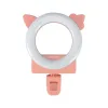 Circular mobile phone fill light, USB charging, three-color variable light, beauty with mirror live streaming light details Picture